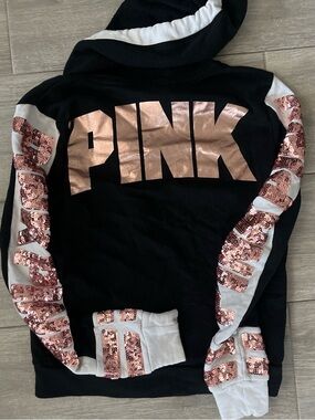 VS PINK Rose Gold Logo Hoodie-size small